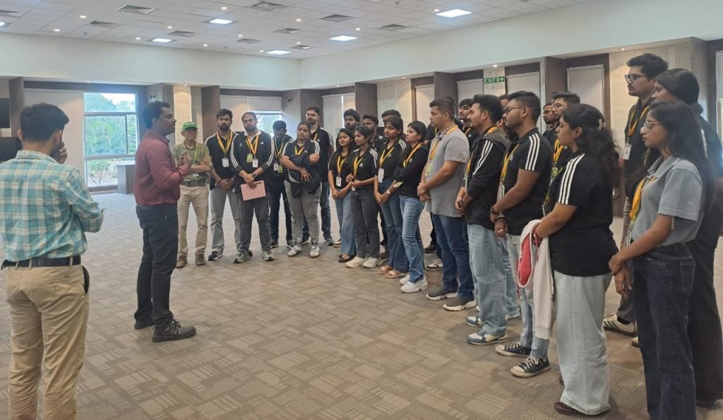 ISBR students during industry visit to Titan Watches Hosur observing analog watch manufacturing and precision engineering
